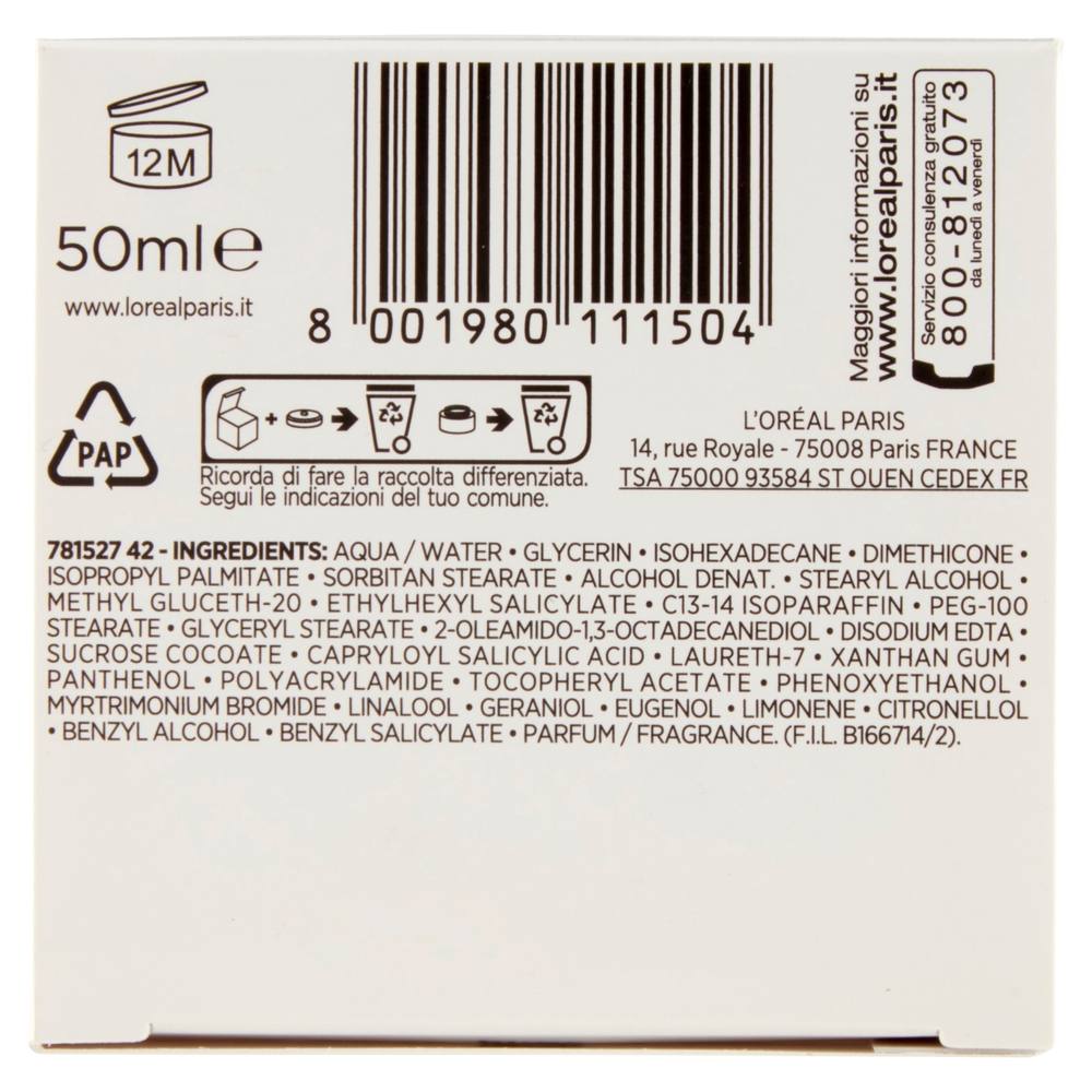 L'Oréal Paris Tripla Attiva Crema Idratante Viso, per Pelli Normali e Miste, 50 ml